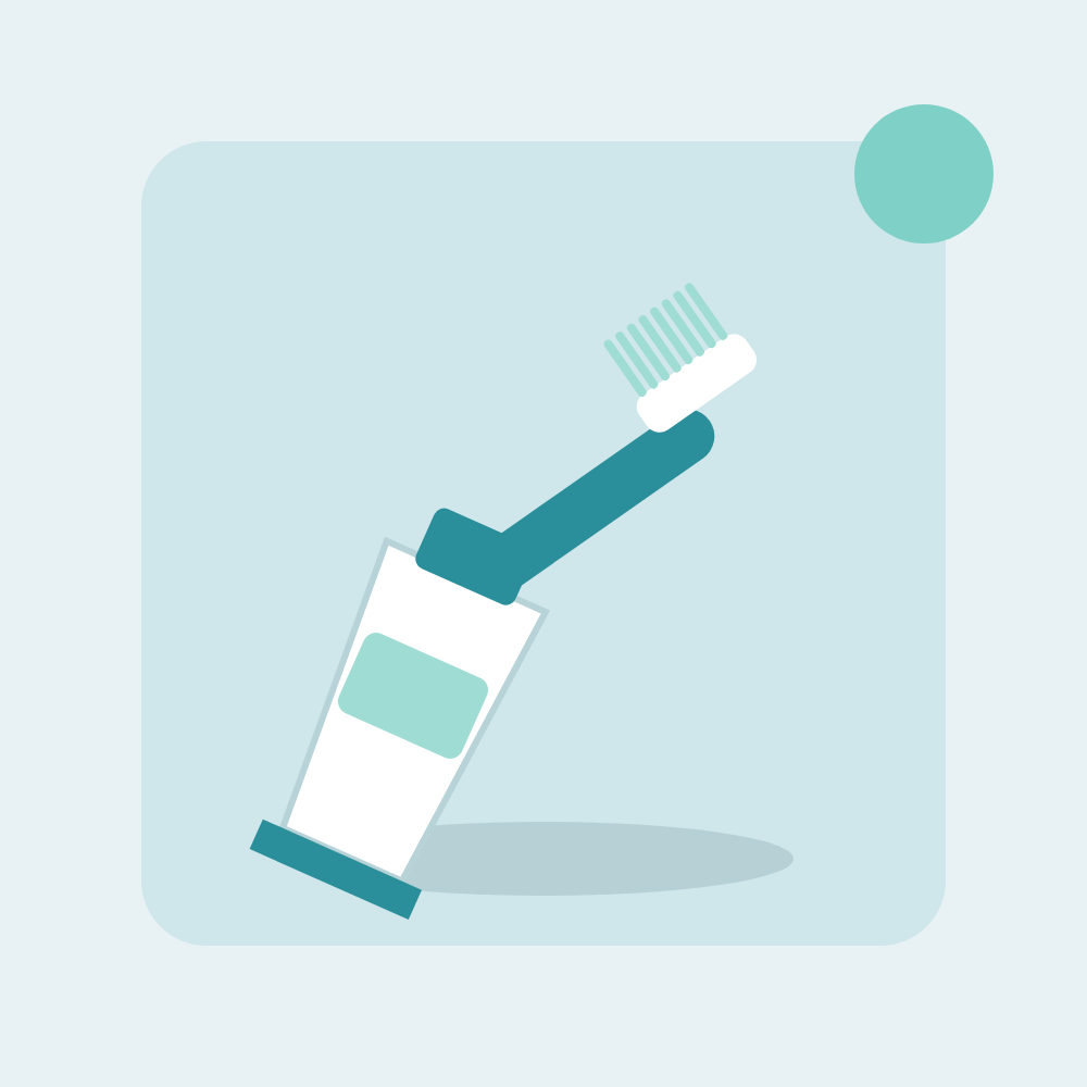 Illustration of a toothbrush and toothpaste